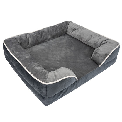 LuxeLounge™ Orthopedic Pet Bed – Gray
